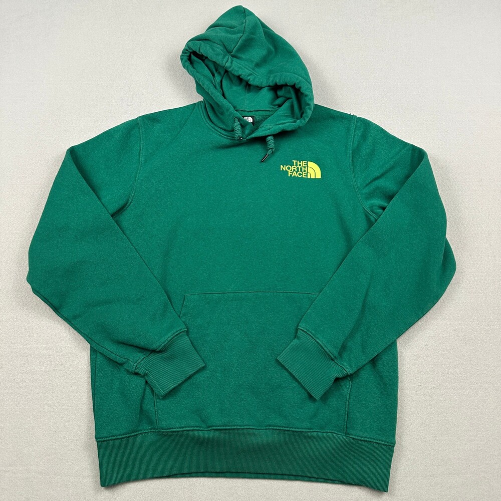 The North Face Hoodie Men Medium Green Graphic Fleece Pullover Sweatshirt M